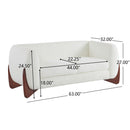 Contemporary Boucle Sherpa Sofa With Birch Wood Legs