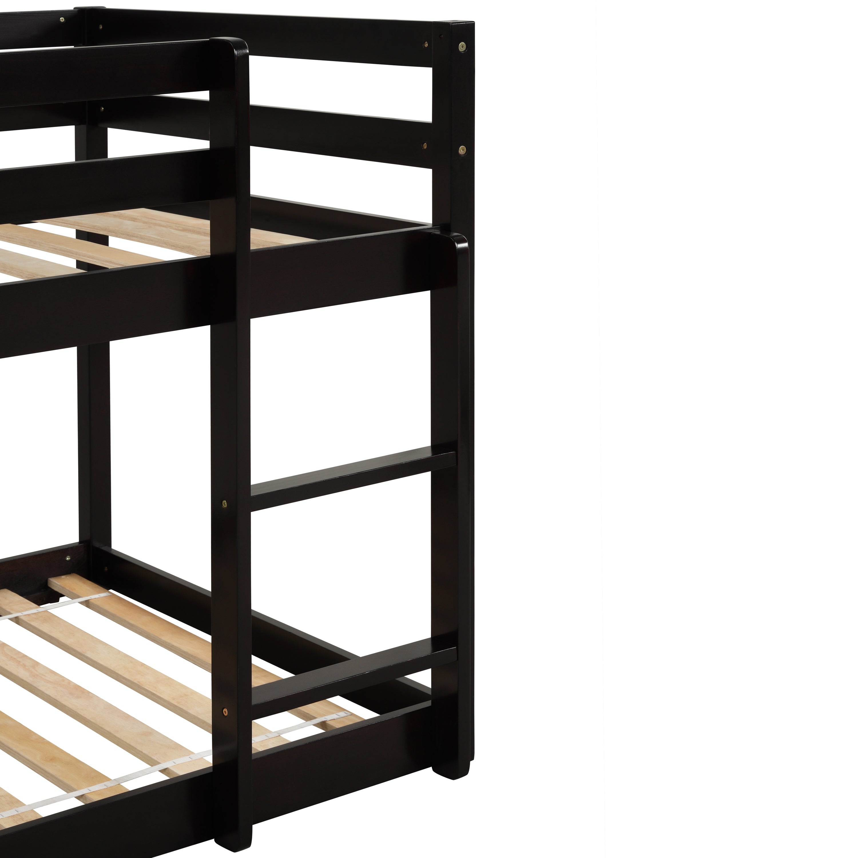 Twin over Twin Floor Bunk Bed,Espresso - Atlantic Fine Furniture Melbourne FL