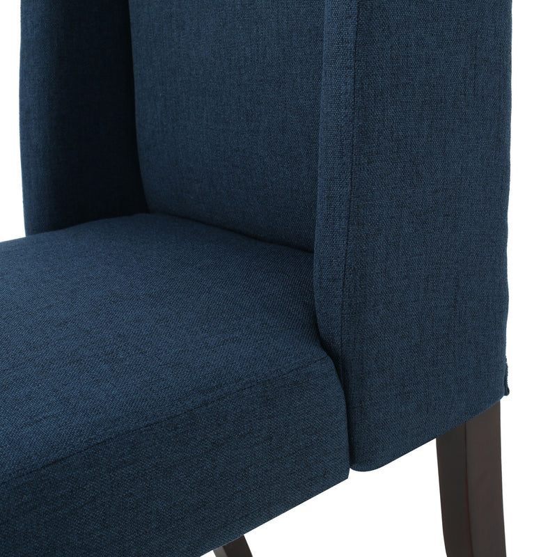 High Back Dining Chair With Wingback Design (Set of 2)