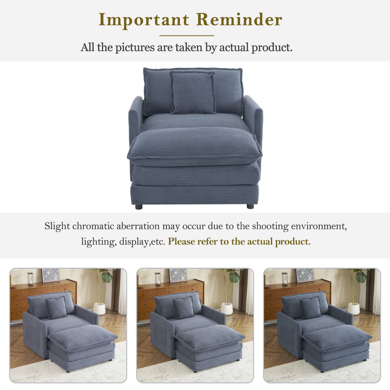 Modern Modular Sofa With Side Storage Pockets For Living Room