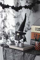 Gnome With 'Boo' Banner, For Halloween Decor - Black White