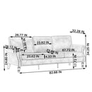 Rolled Arm Sofa With Nailhead Trim With Wooden Legs