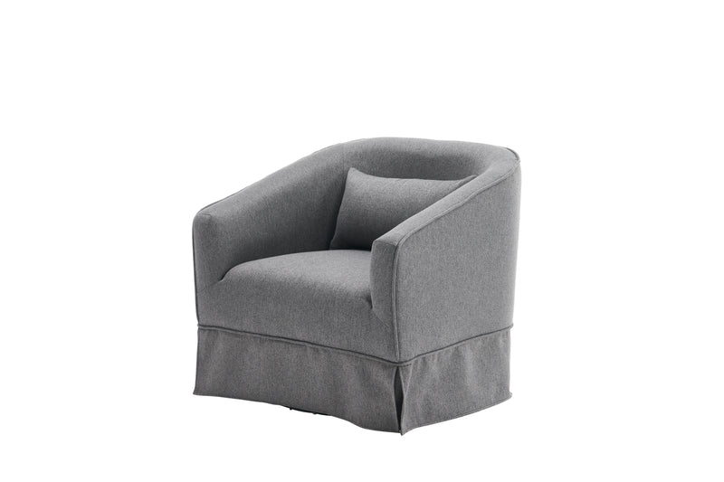 Swivel Barrel Chair With Ottoman, Swivel Accent Chairs Armchair For Living Room, Reading Chairs For Bedroom Comfy, Round Barrel Chairs With Metal Base