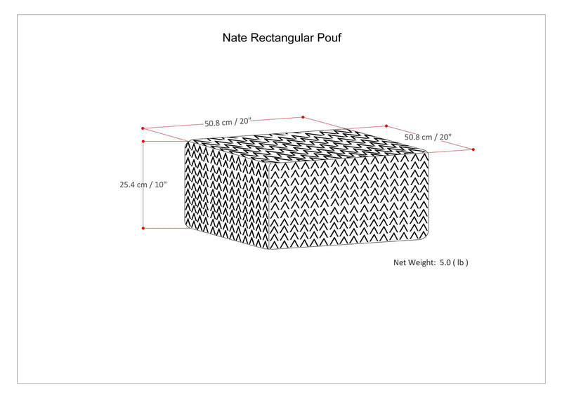 Nate - Handcrafted Square Pouf