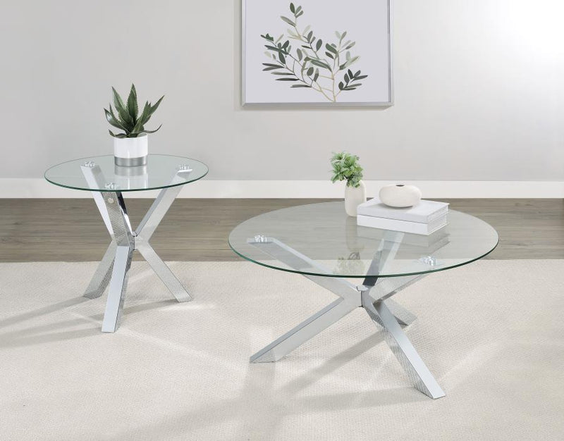 Kenzie - Round Tempered Glass Top Table