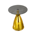 Modern Living Room Coffee Table With Tempered Glass Carbon Steel - Gold