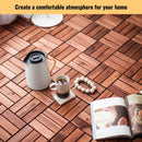 Acacia Wood Interlocking Deck Tiles Checker Pattern For Outdoor Flooring