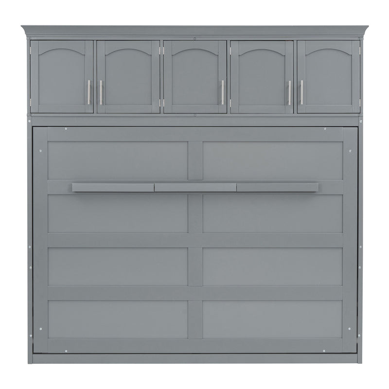 Murphy Modern Bed With Top Cabinets For Space Saving And Comfort