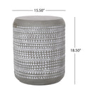 Outdoor Side Table With Cylindrical Shape - White