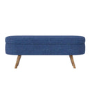 Ottoman Oval Storage Bench With Rubber Wood Legs