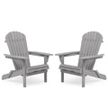 Lounge Patio Chair For Garden Outdoor Wooden Folding Adirondack Chair (Set of 2) Solid Cedar Wood Lounge Patio Chair For Garden