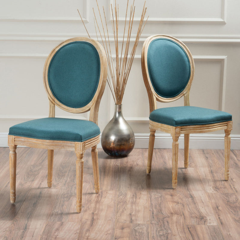 French Country Inspired Dining Chair With Iconic Round Backrest