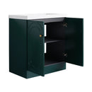 Contemporary Freestanding Bathroom Vanity With Resin Sink & Soft-Close Cabinet Doors