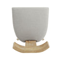 Contemporary Fabric Upholstered Side Dining Chairs Set With Curved Back