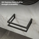 Wall Mounted Rectangular Bathroom Sink With Towel Bar And Faucet Hole - White