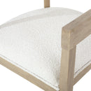 Modern Mid Century Dining Arm Chair Set With Upholstered Frame - Natural