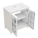 Vintage Farmhouse Bathroom Vanity With Ceramic Sink