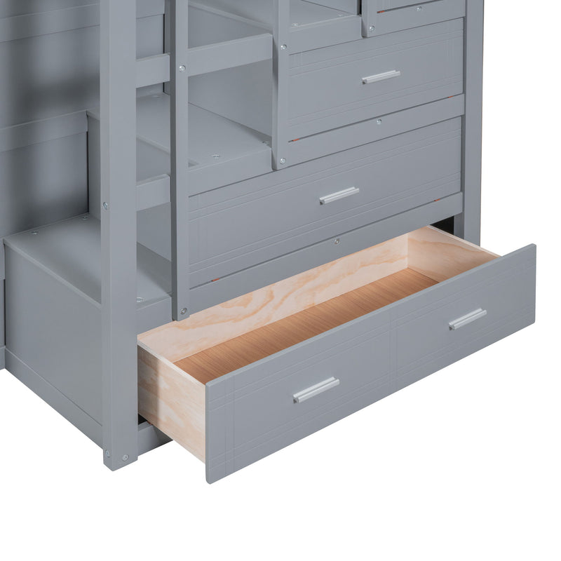 Bunk Bed With Twin Size Trundle And Staircase
