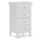 Acadian - Four Drawer Floor Storage Cabinet - Pure White