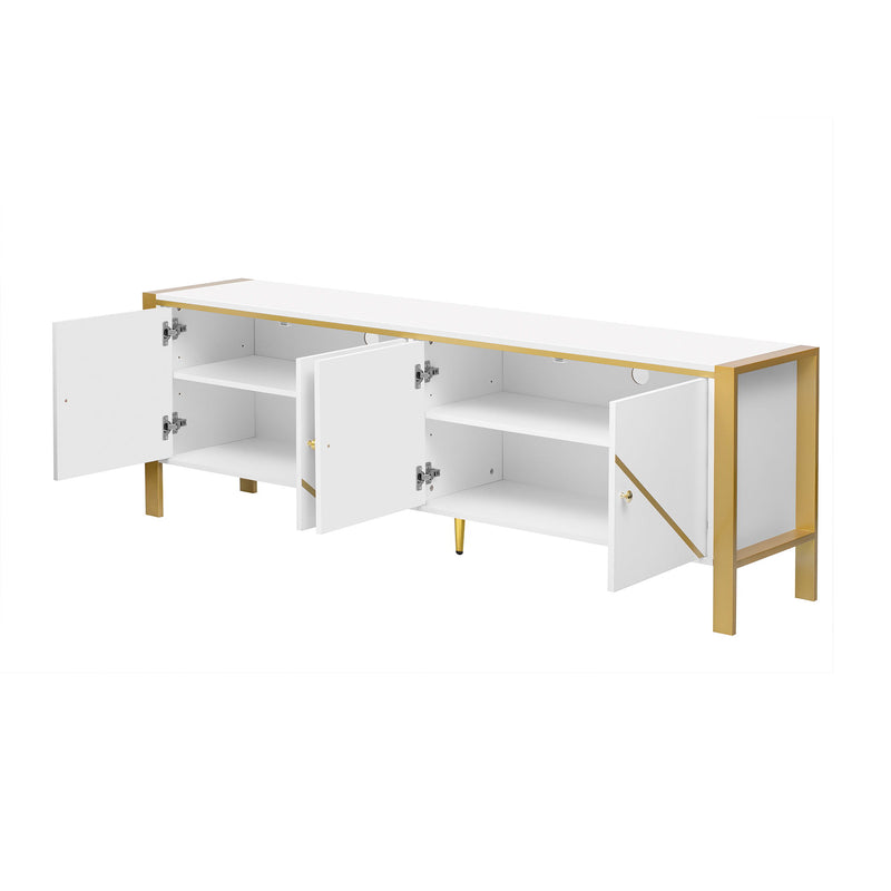 Modern Minimalist TV Stand With 2 Spacious Cabinets