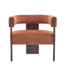 Modern Upholstered Accent Arm Chair With Barrel Back Design