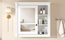 Bathroom Medicine Cabinet With Mirror, Wall Mounted Mirror Cabinet With Storage Organizer, Over The Toilet Storage White Storage Cabinet For Bathroom - White