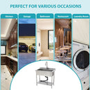 Stainless Steel Freestanding Utility Sink With Pull Out Faucet, Large Single Bowl - Brushed Nickel