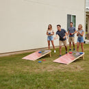 4X2 Ft Large Size Cornhole Board (Set of 2), Outdoor Game Board Set With 8 Bean Bags, Perfect For Lawn, Backyard, Beach, Park - Navy / Red / Brown