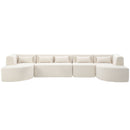 Upholstered Sofa Free Combined Sofa Couch With 2 Chaise Lounge And Five Back Pillows For Living Room