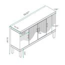 4 Door Cabinet With Adjustable Shelves, Large Storage For Living Room - Champagne