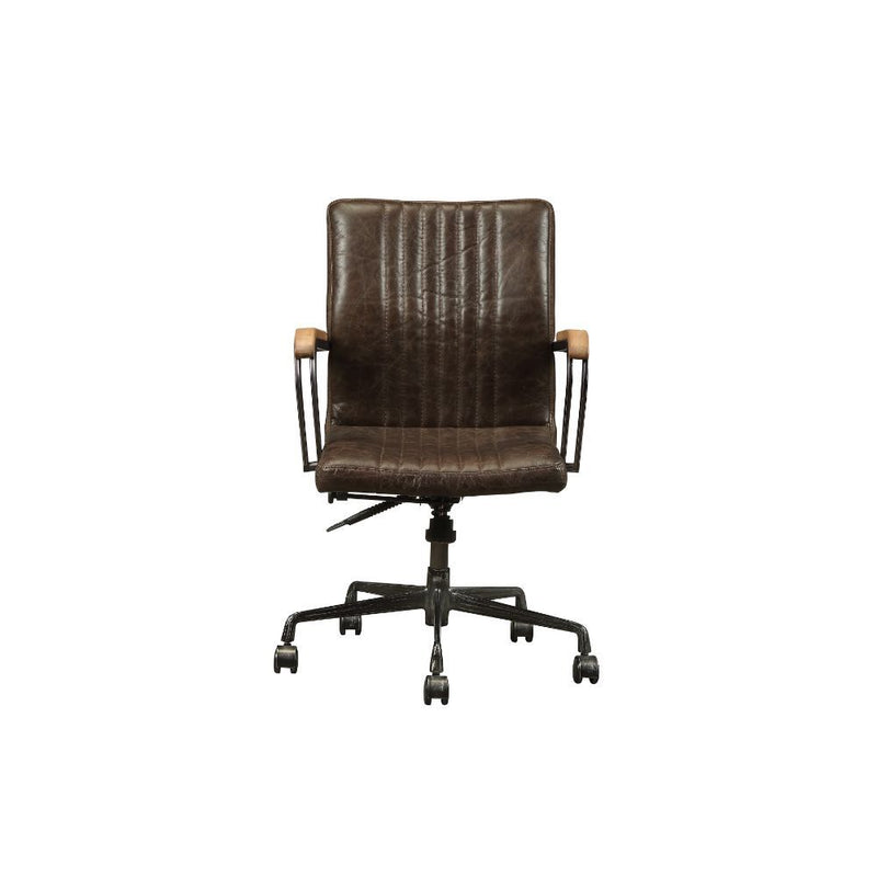 Joslin - Executive Office Chair - Distress Chocolate Top Grain Leather - Atlantic Fine Furniture Inc