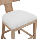 Upholstered Counter Height Bar Stools With Solid Rubber Wood Frame (Set of 2)