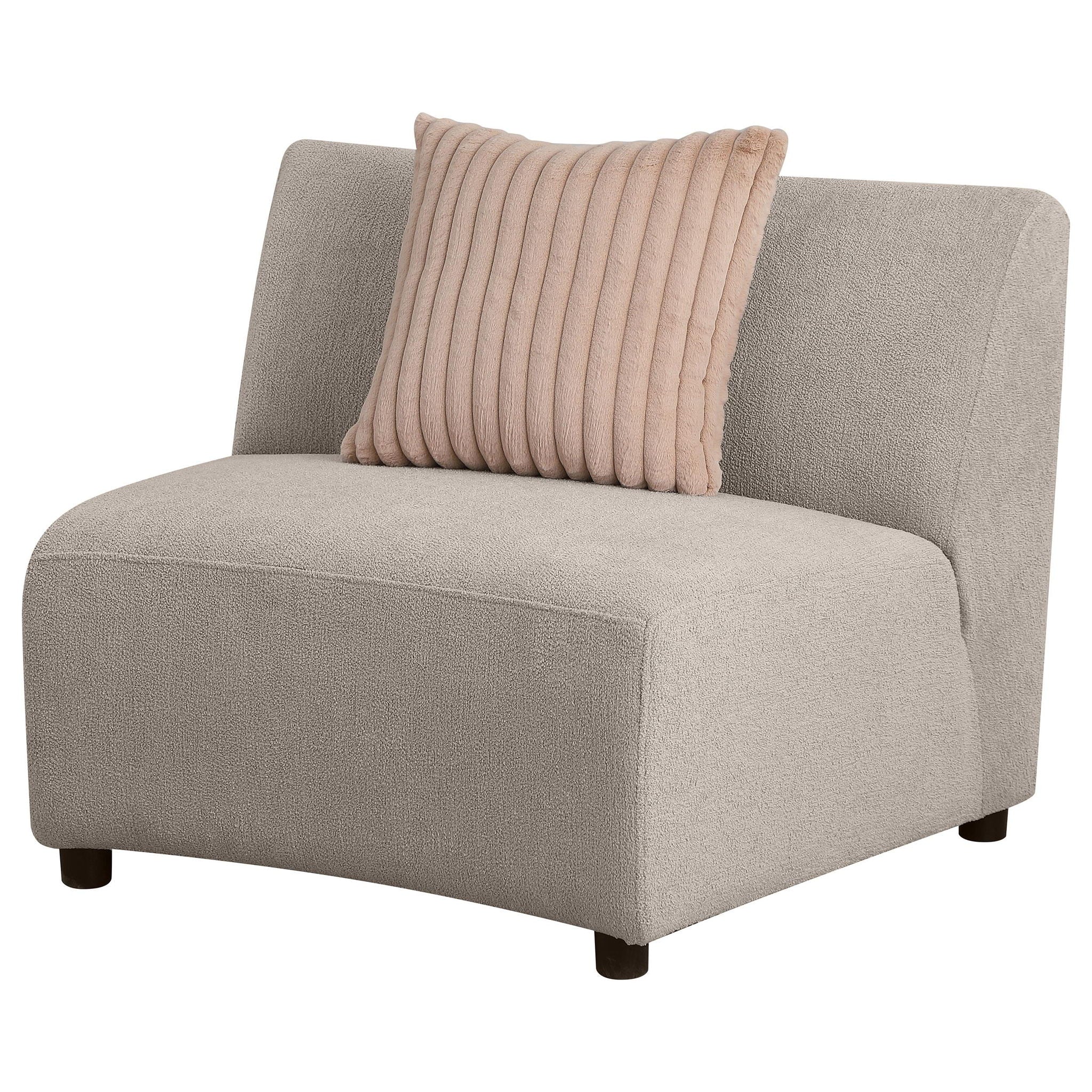 Fayette Upholstered Armless Chair Greige