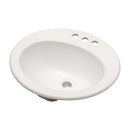 20 X 18" Modern Ceramic Oval Undermount Bathroom Sink With 3 Faucet Holes - White