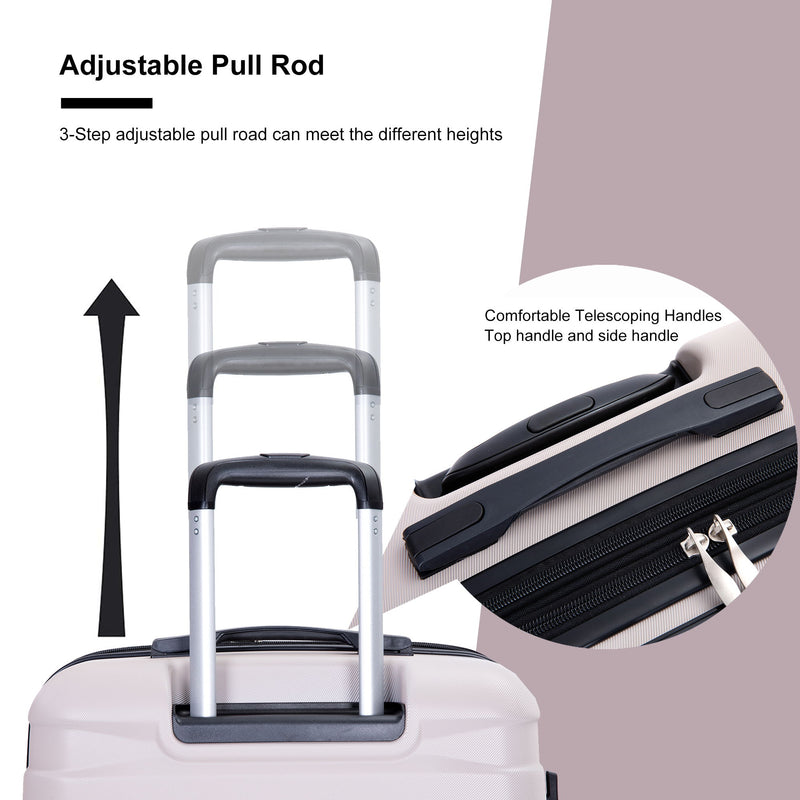 Luggage Set Of 5 Pieces, Expandable Hard Pc Luggage Set With Tsa Lock For Rotating Wheels