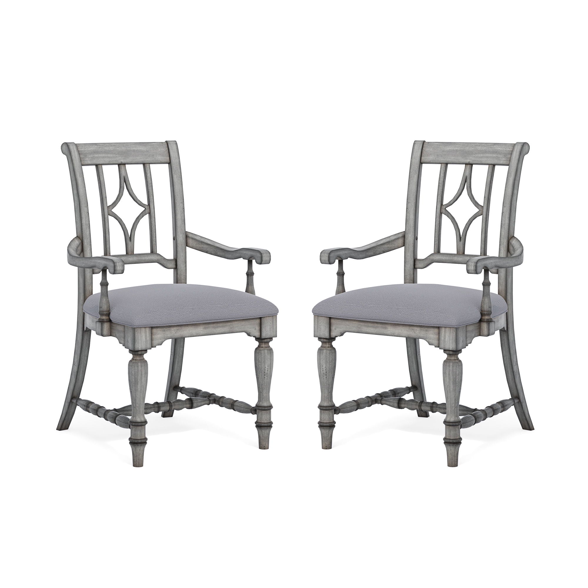 Plymouth - Upholstered Arm Dining Chair (Set of 2) - Gray