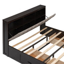 Platform Bed With Storage Headboard, Shoe Rack And 4 Drawers