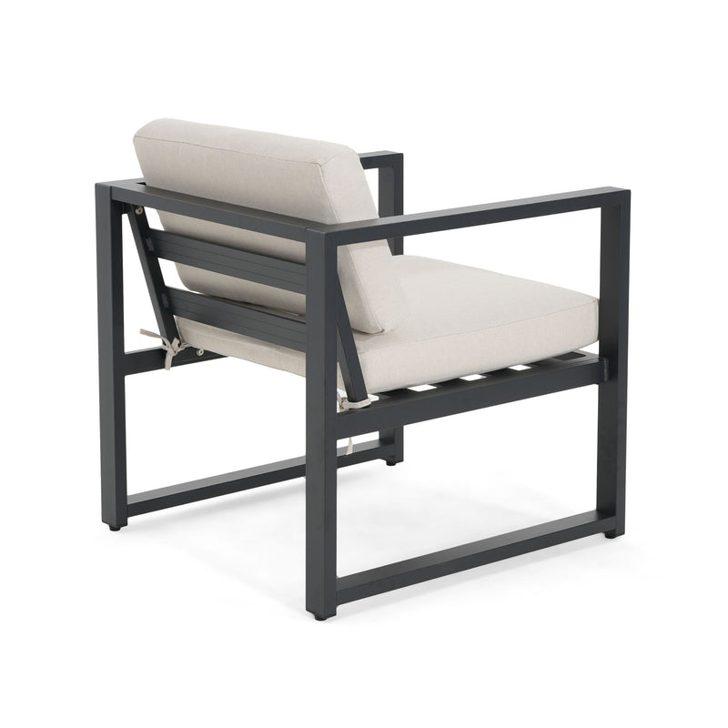 Navan - 4 Pieces Chat Set - Black / Beige