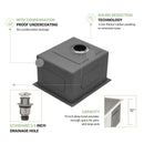 Modern Undermount Stainless Steel Kitchen Sink 16 Gauge, Deep Single Bowl