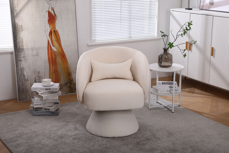 Swivel Accent Chair, Armchair Round Barrel Chair In Fabric For Living Room Bedroom