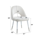 Zemirah - Side Chair (Set of 2) - White Velvet & White Gloss