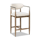 Artemis - Mixed Material Upholstered Counter Stool - Warm White