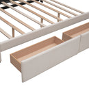 Upholstered Platform Bed With Classic Headboard And Drawers, No Box Spring Needed