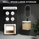 Wall Mounted Bathroom Vanity With Ceramic Sink And Storage Cabinet