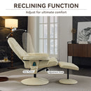 360° Swivel Reclining Chair With Wrapped Base, 5 Point Vibration Massage
