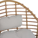 Ellis - Outdoor Wicker High Back Lounge Chair, Teak Finished Leg - Light Brown / Beige