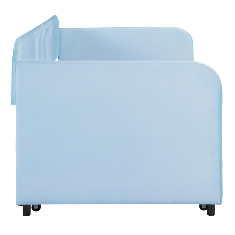 Upholstered Daybed Sofa Bed With Trundle Bed