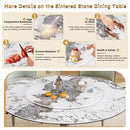 Modern Round Dining Table With 360° Rotating Lazy Susan Scratch & Chairs