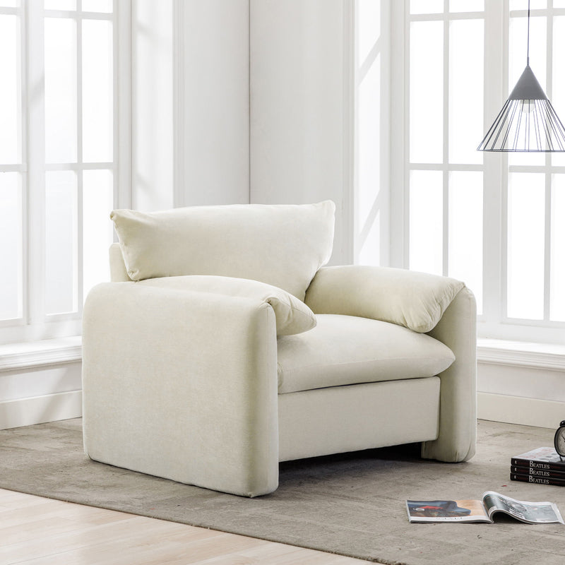 Modern Style Chenille Oversized Armchair Accent Chair Single Sofa Lounge Chair For Living Room, Bedroom