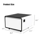 Modern Smart Side Table With Built-In Fridge, Wireless Charging, Temperature Control, Power Socket, USB Ports, Outlet Protection, Induction Light